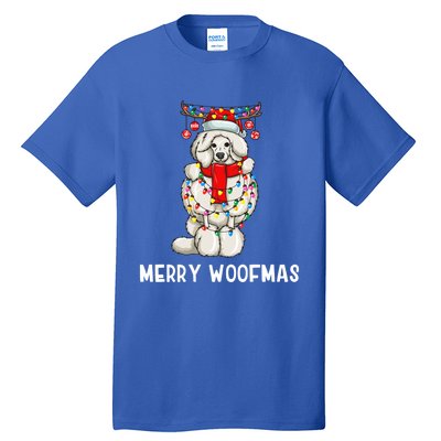 Christmas Cute Poodle Dog Holiday Lights Merry Woofmas Gift Tall T-Shirt