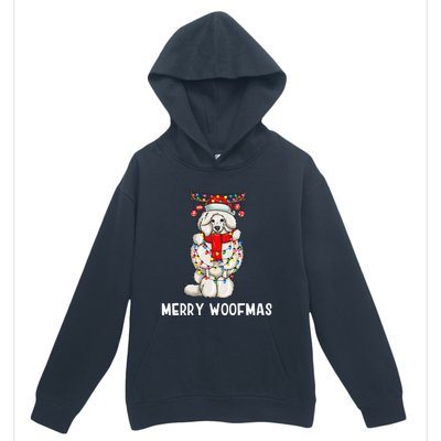 Christmas Cute Poodle Dog Holiday Lights Merry Woofmas Gift Urban Pullover Hoodie