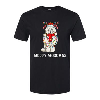 Christmas Cute Poodle Dog Holiday Lights Merry Woofmas Gift Softstyle CVC T-Shirt