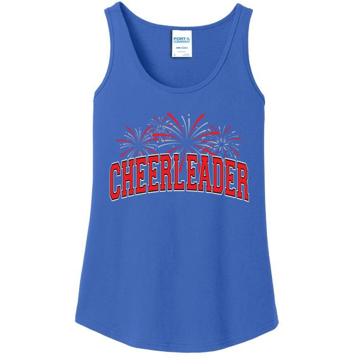 Cheerleader Cheer Pom Team Colors Gift Sleepover Fall Spring Gift Ladies Essential Tank