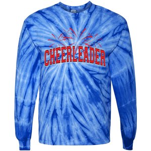 Cheerleader Cheer Pom Team Colors Gift Sleepover Fall Spring Gift Tie-Dye Long Sleeve Shirt