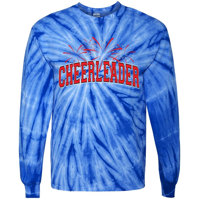 Cheerleader Cheer Pom Team Colors Gift Sleepover Fall Spring Gift Tie-Dye Long Sleeve Shirt