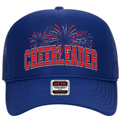 Cheerleader Cheer Pom Team Colors Gift Sleepover Fall Spring Gift High Crown Mesh Back Trucker Hat