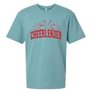 Cheerleader Cheer Pom Team Colors Gift Sleepover Fall Spring Gift Sueded Cloud Jersey T-Shirt