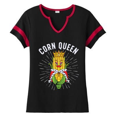 Cool Corn Queen For Girls Food Farming Corn Cob Farmer Ladies Halftime Notch Neck Tee