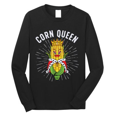 Cool Corn Queen For Girls Food Farming Corn Cob Farmer Long Sleeve Shirt