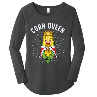 Cool Corn Queen For Girls Food Farming Corn Cob Farmer Women's Perfect Tri Tunic Long Sleeve Shirt