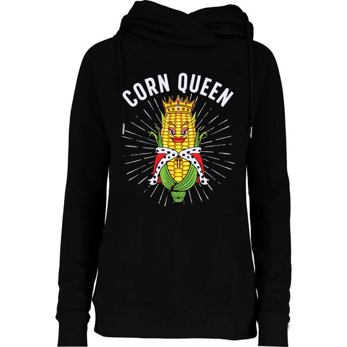 Cool Corn Queen For Girls Food Farming Corn Cob Farmer Womens Funnel Neck Pullover Hood