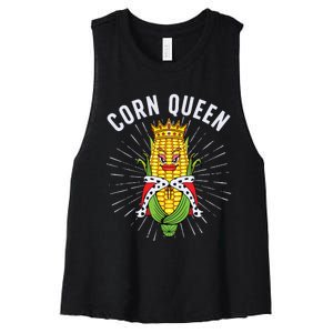 Cool Corn Queen For Girls Food Farming Corn Cob Farmer Women's Racerback Cropped Tank