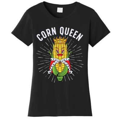 Cool Corn Queen For Girls Food Farming Corn Cob Farmer Women's T-Shirt