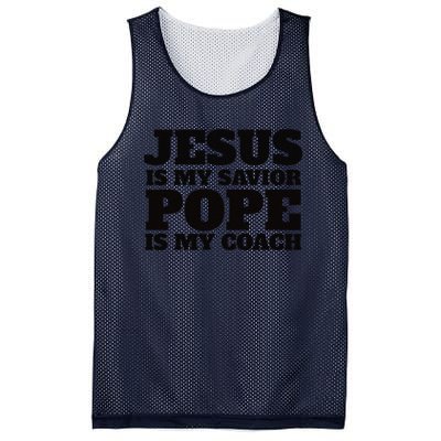 Coach Christian Quote Jesus Is My Savior Pope Is My Coach Mesh Reversible Basketball Jersey Tank