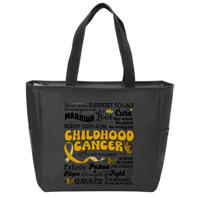 Childhood Cancer Quote Cancer Awareness Zip Tote Bag