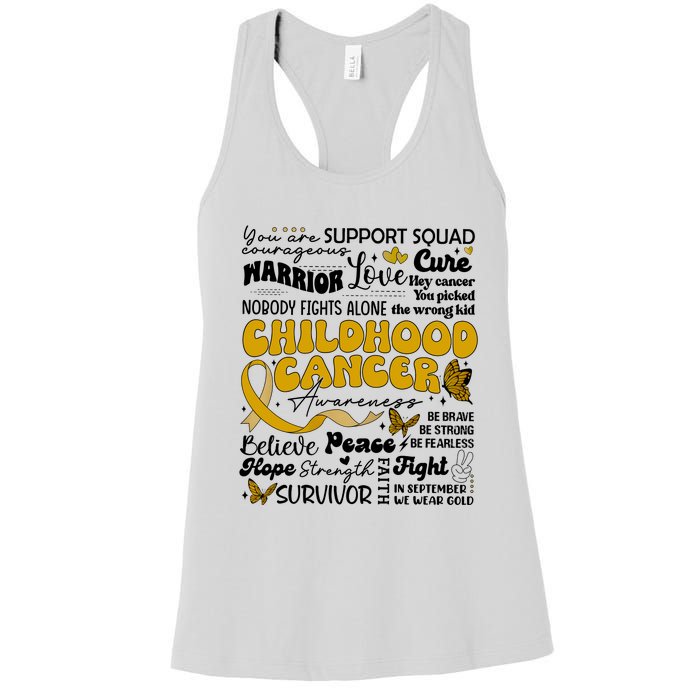 Childhood Cancer Quote Cancer Awareness Women's Racerback Tank