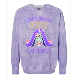 Cute Capricorn Queen Boss January Birthday Zodiac Gift Colorblast Crewneck Sweatshirt