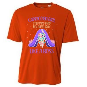 Cute Capricorn Queen Boss January Birthday Zodiac Gift Cooling Performance Crew T-Shirt