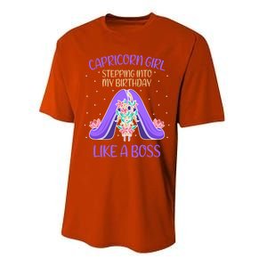 Cute Capricorn Queen Boss January Birthday Zodiac Gift Performance Sprint T-Shirt