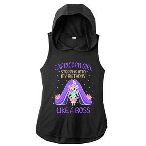 Cute Capricorn Queen Boss January Birthday Zodiac Gift Ladies PosiCharge Tri-Blend Wicking Draft Hoodie Tank