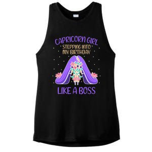 Cute Capricorn Queen Boss January Birthday Zodiac Gift Ladies PosiCharge Tri-Blend Wicking Tank