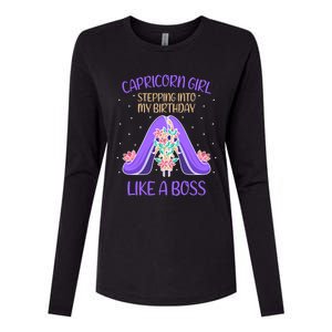 Cute Capricorn Queen Boss January Birthday Zodiac Gift Womens Cotton Relaxed Long Sleeve T-Shirt