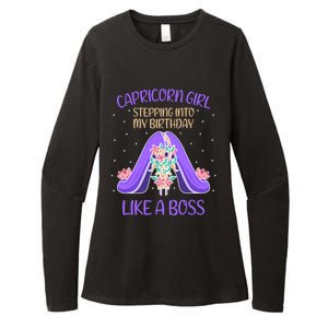 Cute Capricorn Queen Boss January Birthday Zodiac Gift Womens CVC Long Sleeve Shirt