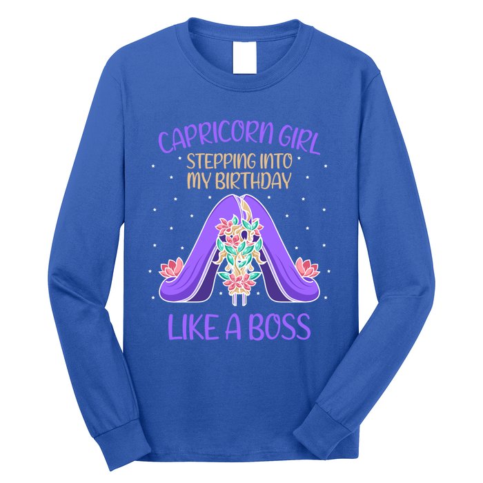 Cute Capricorn Queen Boss January Birthday Zodiac Gift Long Sleeve Shirt