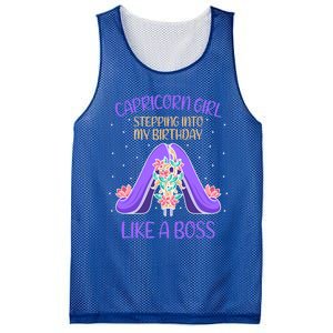 Cute Capricorn Queen Boss January Birthday Zodiac Gift Mesh Reversible Basketball Jersey Tank