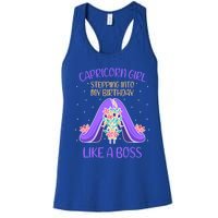 Cute Capricorn Queen Boss January Birthday Zodiac Gift Women's Racerback Tank