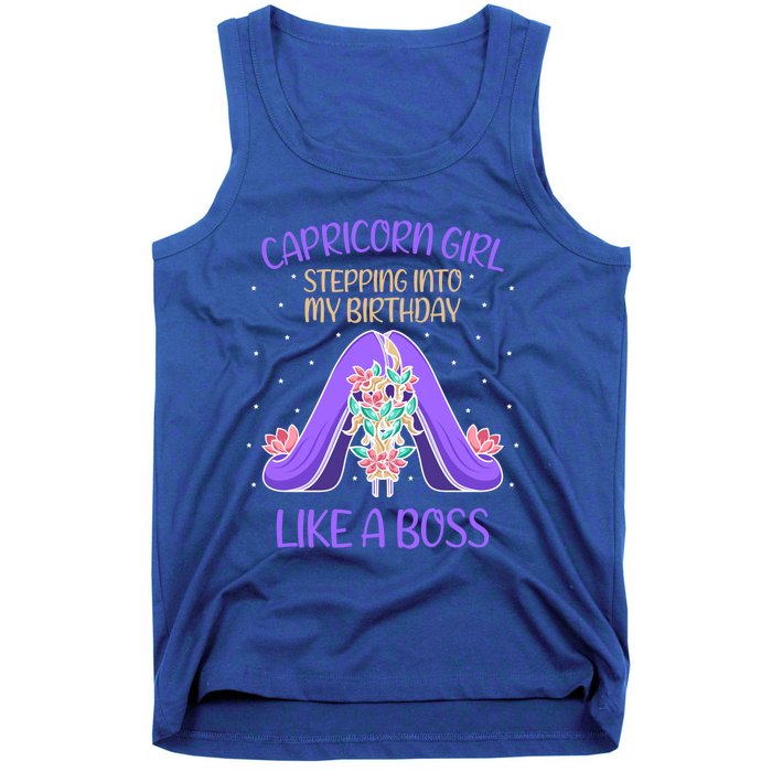 Cute Capricorn Queen Boss January Birthday Zodiac Gift Tank Top