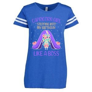 Cute Capricorn Queen Boss January Birthday Zodiac Gift Enza Ladies Jersey Football T-Shirt