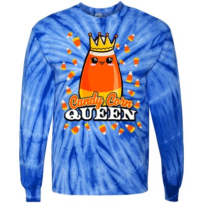 Candy Corn Queen Halloween Costume Funny Novelty Cool Gift Tie-Dye Long Sleeve Shirt