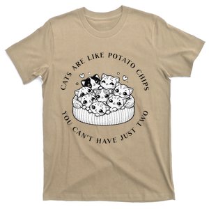 Cute Cat Quotecats Are Like Potato Chips. T-Shirt