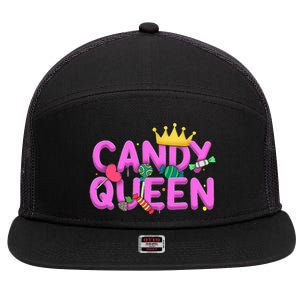 Cool Candy Queen Art For Candy Lollipop Lovers 7 Panel Mesh Trucker Snapback Hat