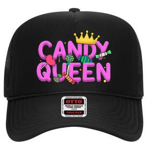 Cool Candy Queen Art For Candy Lollipop Lovers High Crown Mesh Back Trucker Hat