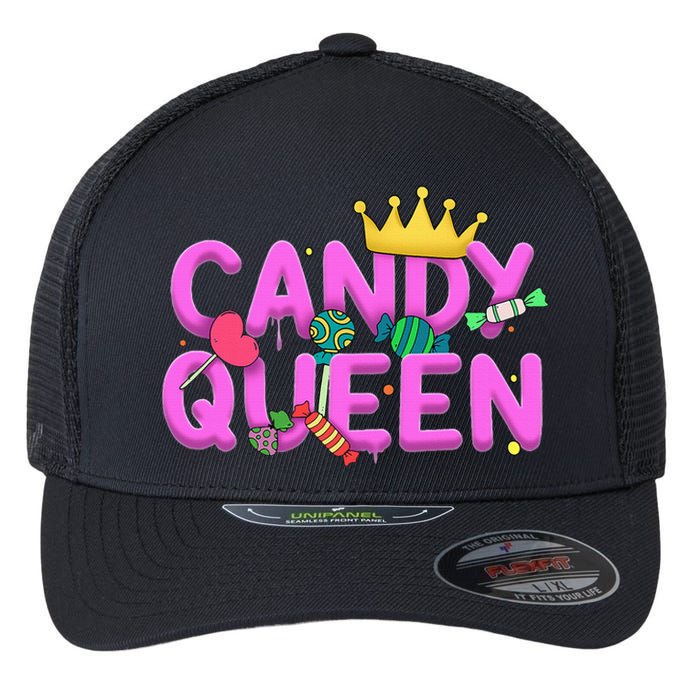 Cool Candy Queen Art For Candy Lollipop Lovers Flexfit Unipanel Trucker Cap