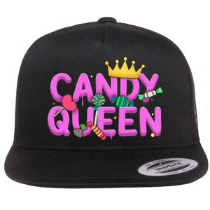 Cool Candy Queen Art For Candy Lollipop Lovers Flat Bill Trucker Hat