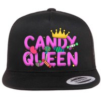 Cool Candy Queen Art For Candy Lollipop Lovers Flat Bill Trucker Hat