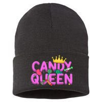 Cool Candy Queen Art For Candy Lollipop Lovers Sustainable Knit Beanie