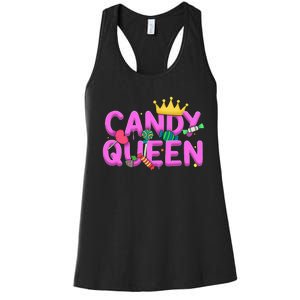 Cool Candy Queen Art For Candy Lollipop Lovers Women's Racerback Tank