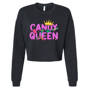 Cool Candy Queen Art For Candy Lollipop Lovers Cropped Pullover Crew