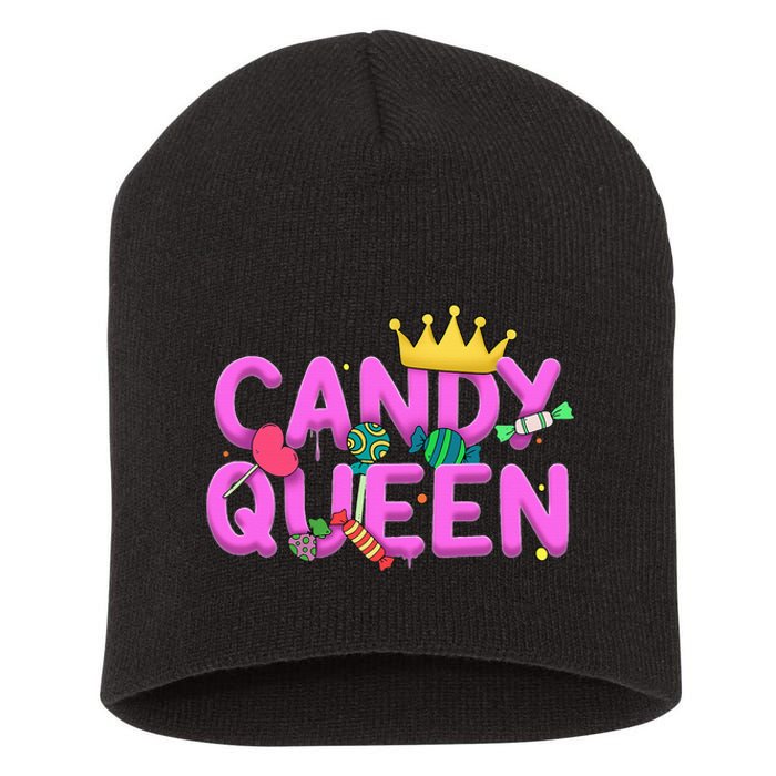 Cool Candy Queen Art For Candy Lollipop Lovers Short Acrylic Beanie