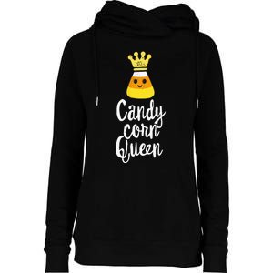 Candy Corn Queen Cute Halloween Kawaii Crown Womens Funnel Neck Pullover Hood