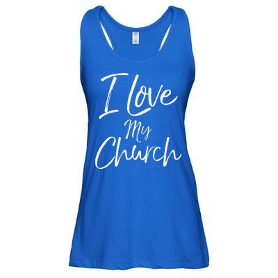 Christian Church Quote Body Of Christ Gift I Love My Church Ladies Essential Flowy Tank