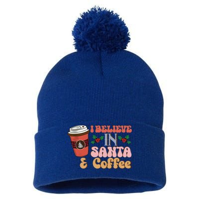 Christmas Coffee Quotes Bundle Believe In Santa Meaningful Gift Pom Pom 12in Knit Beanie