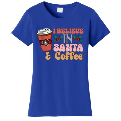 Christmas Coffee Quotes Bundle Believe In Santa Meaningful Gift Women's T-Shirt