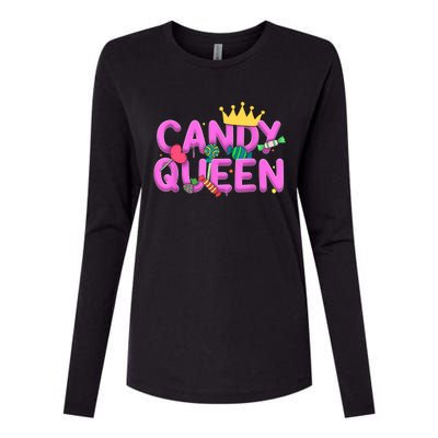 Cool Candy Queen Art For Wo Girls Candy Lollipop Lovers Womens Cotton Relaxed Long Sleeve T-Shirt