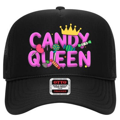 Cool Candy Queen Art For Wo Girls Candy Lollipop Lovers High Crown Mesh Back Trucker Hat