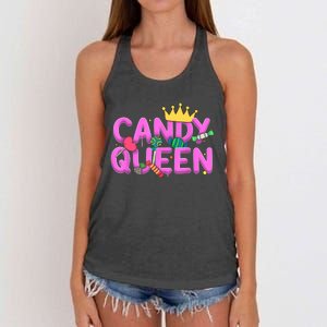 Cool Candy Queen Art For Wo Girls Candy Lollipop Lovers Women's Knotted Racerback Tank