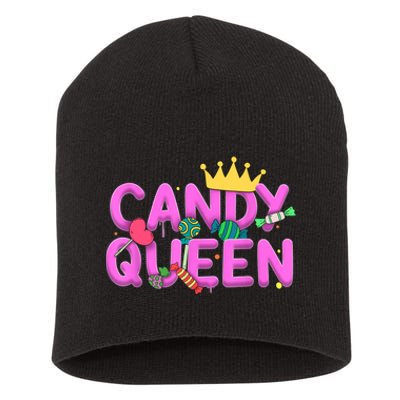 Cool Candy Queen Art For Wo Girls Candy Lollipop Lovers Short Acrylic Beanie