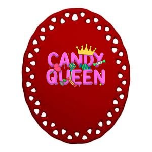 Cool Candy Queen Art For Wo Girls Candy Lollipop Lovers Ceramic Oval Ornament