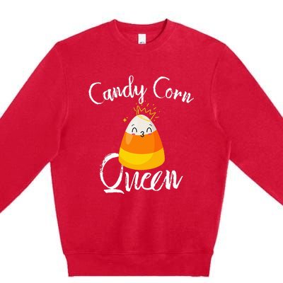 Candy Corn Queen Kawaii  Candy Corn Halloween Premium Crewneck Sweatshirt